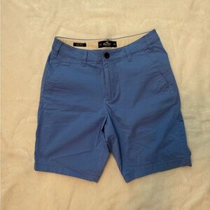Hollister Men's Light Blue Flat Front Shorts